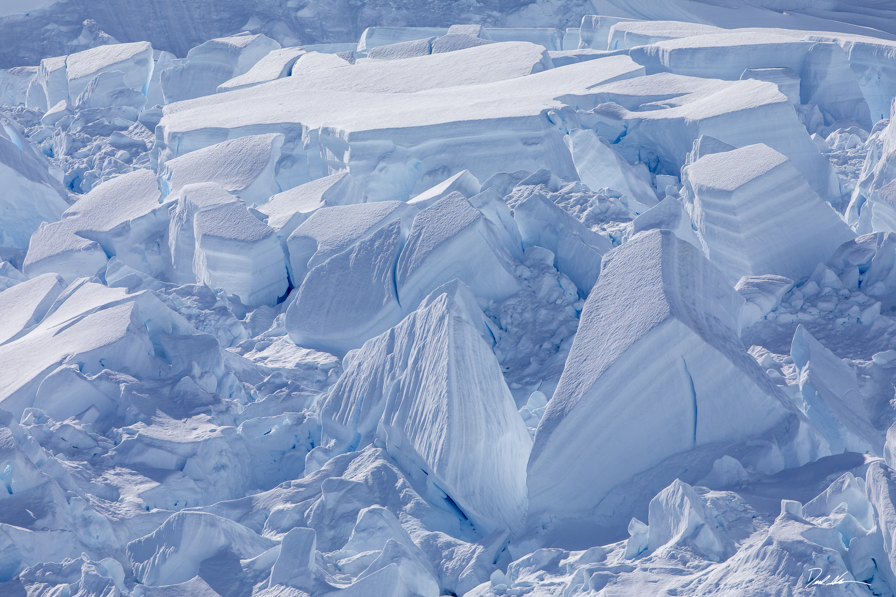 close up of mountain glacier in Antarctica