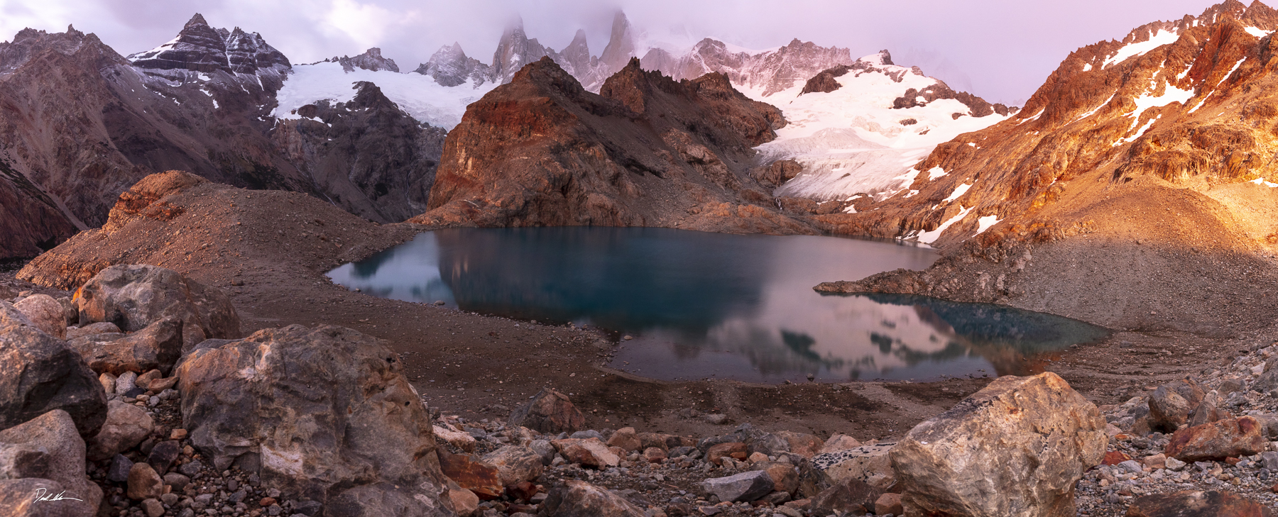 lake at sunrise in Argentinean Patagonia