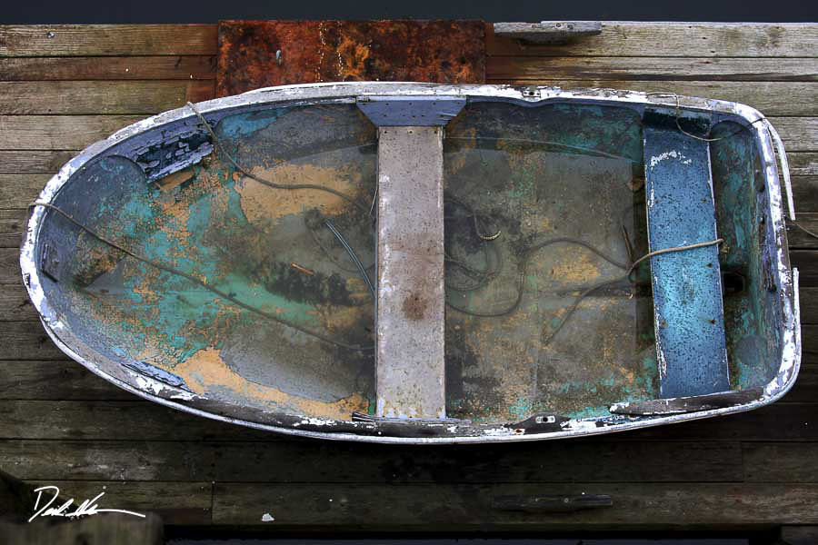 old blue boat