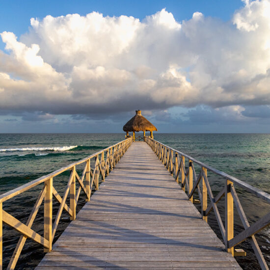 bridge leading to ocean