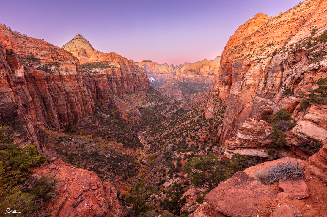 Zion National Park during blue hour