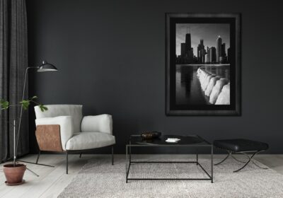 black bay thick frame living room