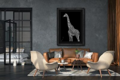 giraffe print on wall