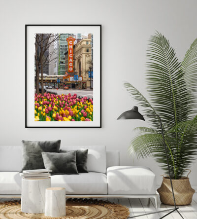 state street tulips thin black frame