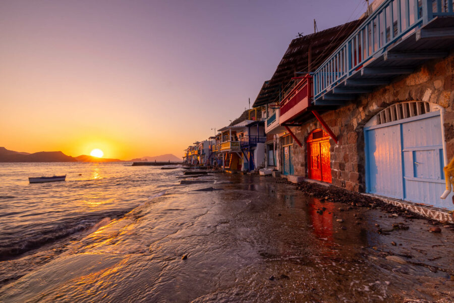 image of the historic fishing houses in Klima Milos Greece