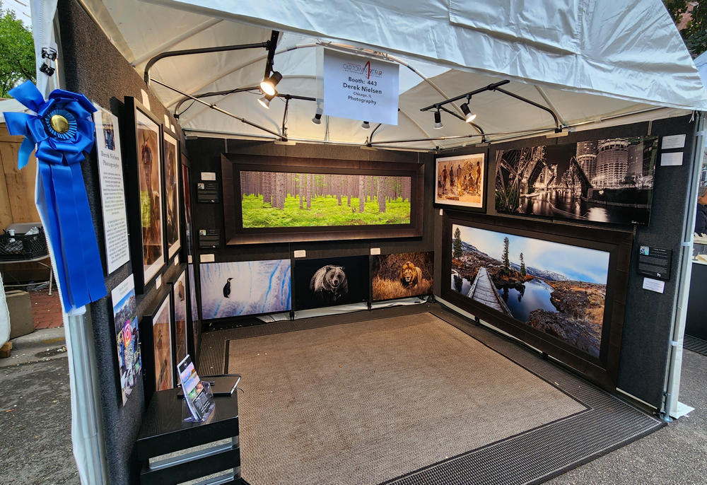 Image of Derek Nielsen's best in show winning booth at Old Town Art Fair