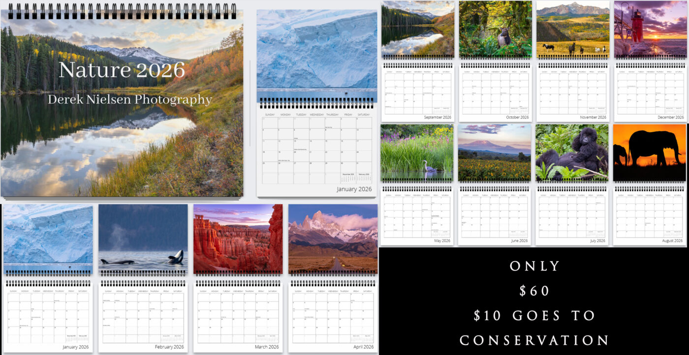 Derek Nielsen Photography's 2026 nature photography calendar