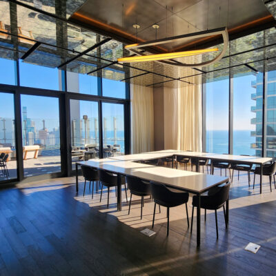Photograph of a fancy board room for learning