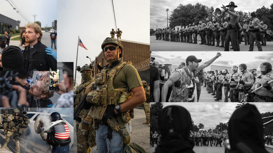 ICE agents and State police near Broadview Detention Center 