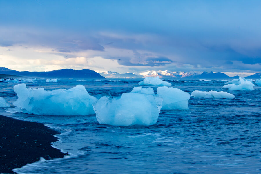 photograph from the black sand beaches of Southern Iceland where climate change is on full display