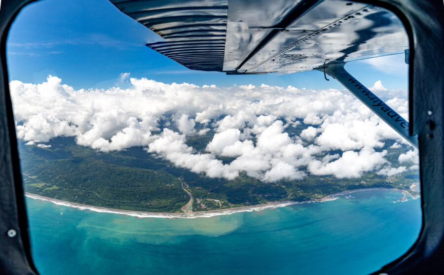 Photograph taken from a plane flying over the Osa Peninsula