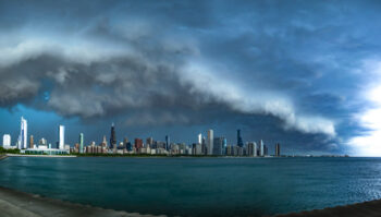 Large fine art photo of a huge storm over the Chicago skyline