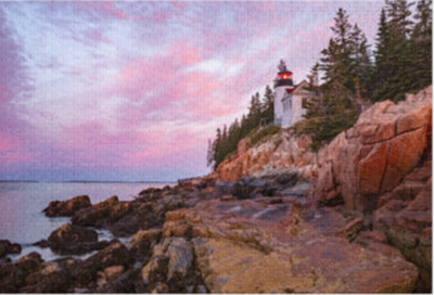 Jigsaw puzzle with tin Acadian Dawn