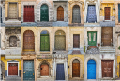 Jigsaw Puzzle With Tin Doors of italy
