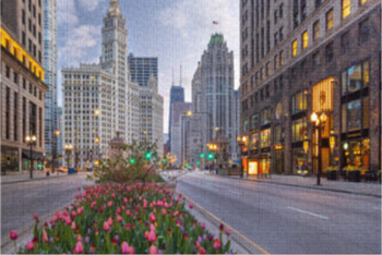 jigsaw puzzle with tin magnificent mile