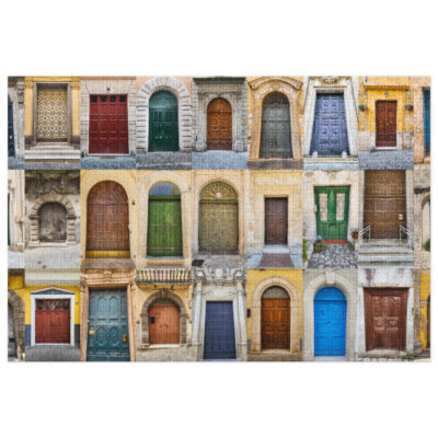 Jigsaw puzzle with tin Doors Of Italy